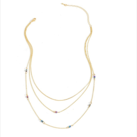 Layered gold plated necklace - Picture 6 of 7